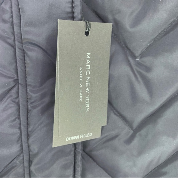 MARC NEW YORK Roxbury Matte Satin Puffer Coat Navy XS NWT - Picture 8 of 15